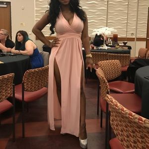 Fashion Nova Pink double slit dress
